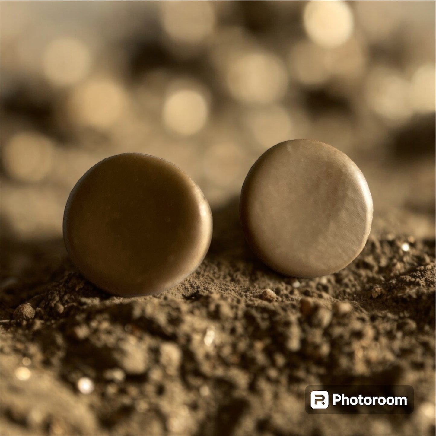 Brown Buttons Earrings