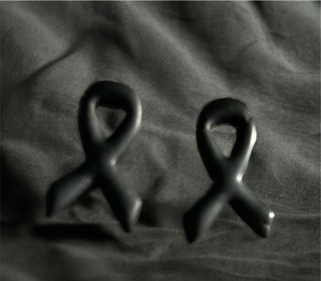 Black Ribbon Earrings