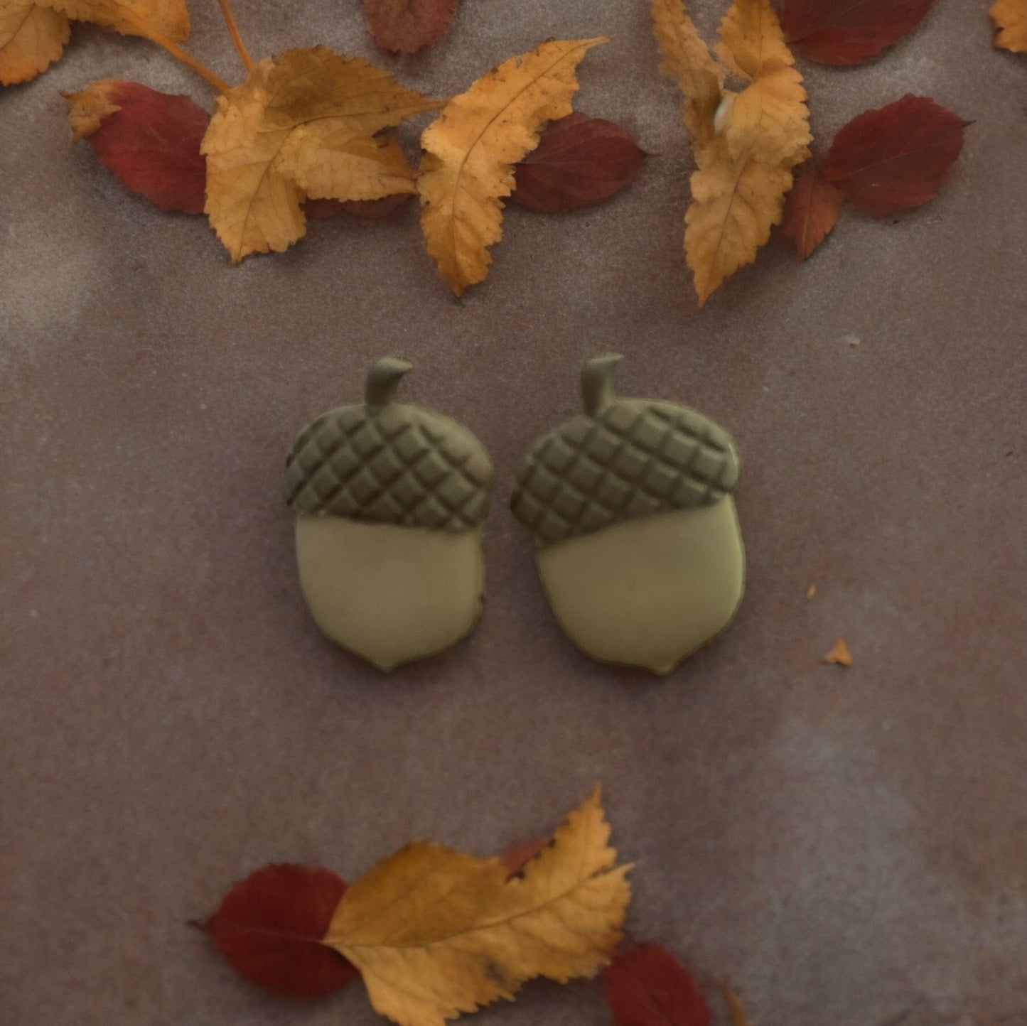 Brown Acorn Earrings