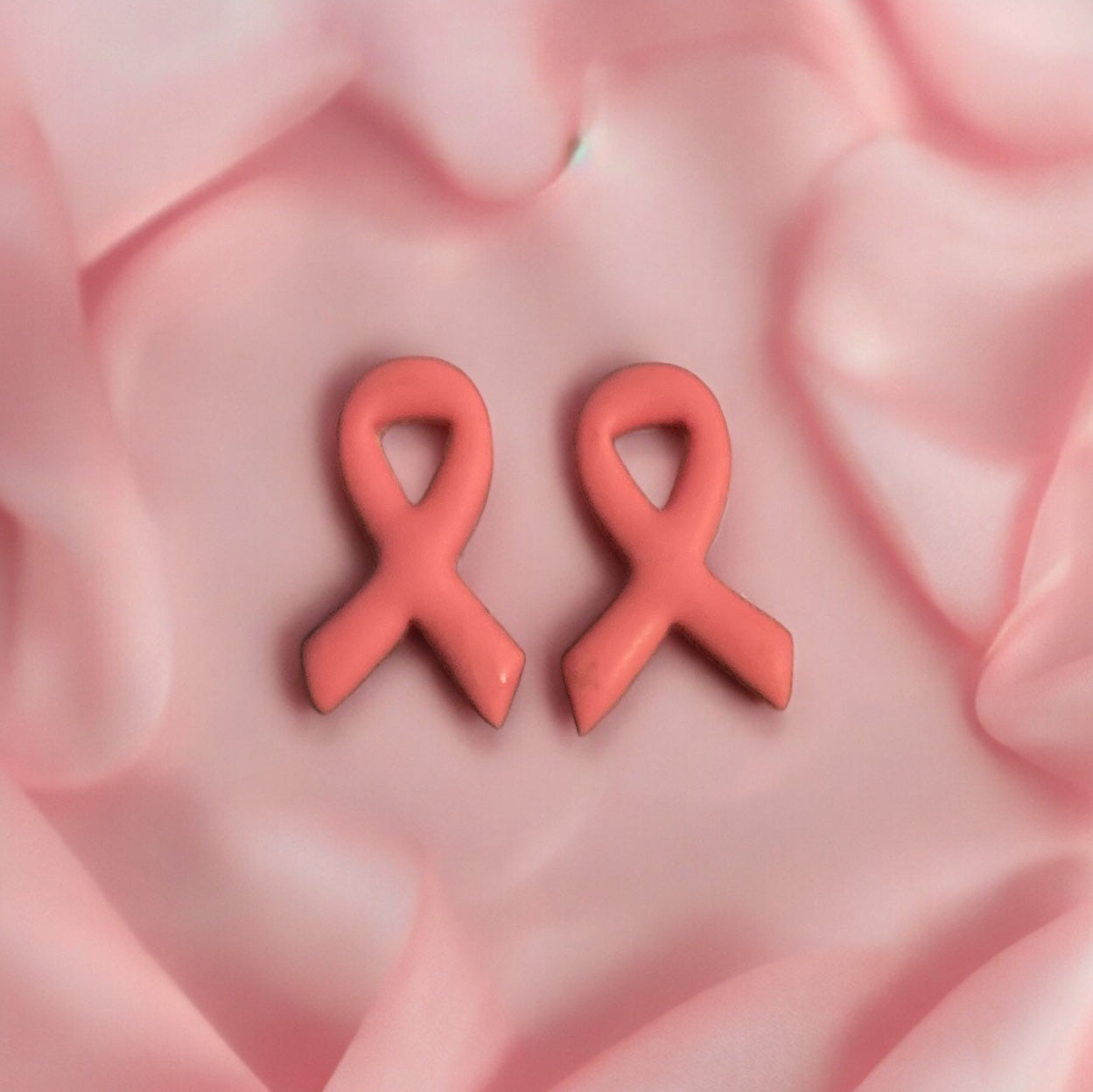 Breast Cancer Pink Ribbon Earrings